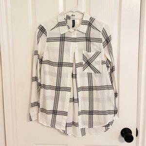 H&M black and white flannel